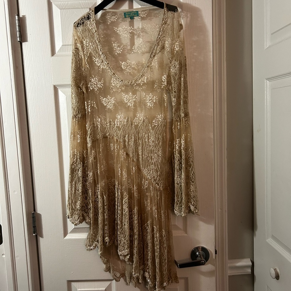 Antica Sartoria mesh asymmetrical dress